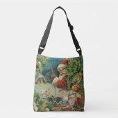 Kerstman Sinterklaas Antiek Kunst Crossbody Tas (Voorkant)