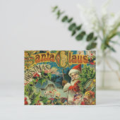 Kerstman Sinterklaas Antiek Kunst Feestdagenkaart (Staand voorkant)
