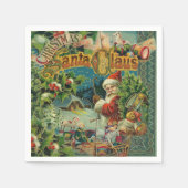 Kerstman Sinterklaas Antiek Kunst Servetten (Voorkant)