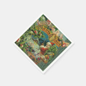 Kerstman Sinterklaas Antiek Kunst Servetten (Hoek)