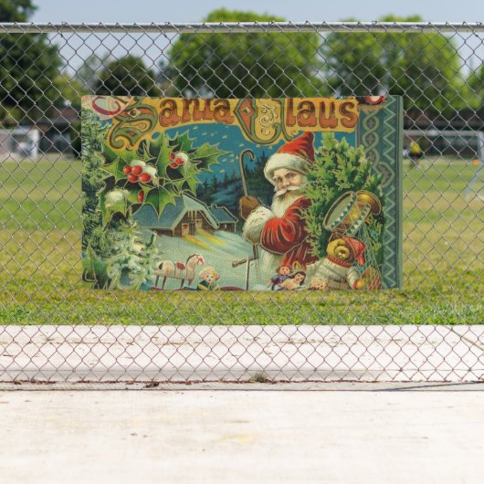 Kerstman Sinterklaas Antiek Kunst Spandoek (Insitu)