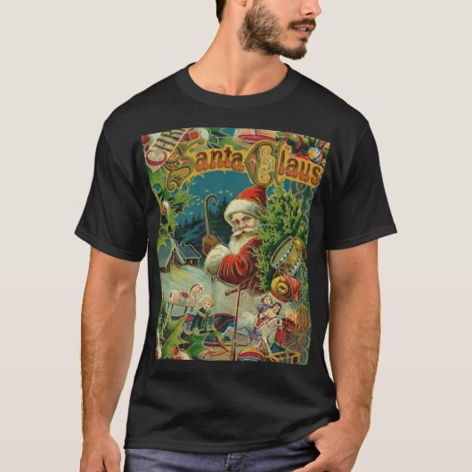 Kerstman Sinterklaas Antiek Kunst T-shirt (Voorkant)