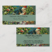 Kerstman Sinterklaas Antiek Kunst Visitekaartje (Voorkant / Achterkant)