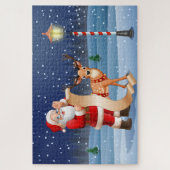 Kerstman Sinterklaas en rendieren | FEESTDAGEN Legpuzzel (Verticaal)
