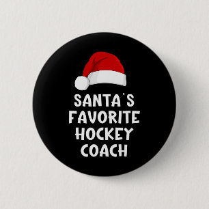 Kerstman Sinterklaas' favoriete hockeycoach grappi Ronde Button 5,7 Cm