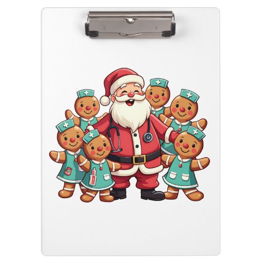 Kerstman Sinterklaas Gingerbread Nurses Klembord (Voorkant)