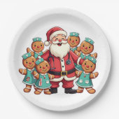 Kerstman Sinterklaas Gingerbread Nurses Papieren Bordje (Voorkant)