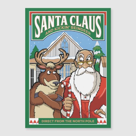 Kerstman Sinterklaas & Kickin 'Rendieren sneeuwen (Voorkant)