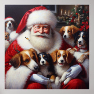 Kerstman Sinterklaas met Honden 2 Poster
