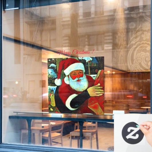 Kerstman / Sinterklaas Raamsticker (Cafe Raam)