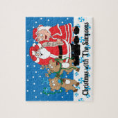 Kerstman Sinterklaas rendieren Legpuzzel (Verticaal)