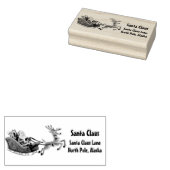 Kerstman Sinterklaas Sleigh Rendier Rubberstempel (Gestempeld)