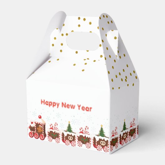 Kerstman Sinterklaas trein gunstbox Bedankdoosjes (Voorkant Zijde)