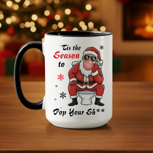 Kerstman Sinterklaas Zonnebril Grappig Stout Mok