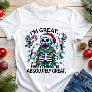 Kerstman skelet ik ben geweldig grappige kerst Tri-Blend shirt