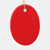Kerstman Skiën ovale keramische versiering Keramisch Ornament (Achterkant)