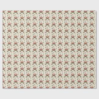 Kerstman skiet cadeaupapier in vintage stijl