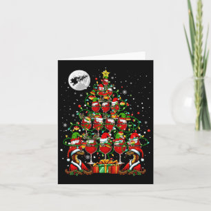 Kerstman Slangen en wijn Gles Kerstboom Drinker Kaart