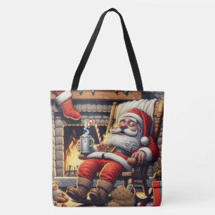 Kerstman slapen Kerstmis Draagtas