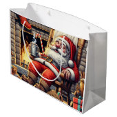 Kerstman slapen Kerstmis Groot Cadeauzakje (Achterkant Gekanteld)