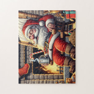 Kerstman slapen Kerstmis Legpuzzel