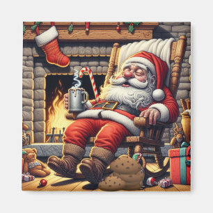 Kerstman slapen Kerstmis Magneet