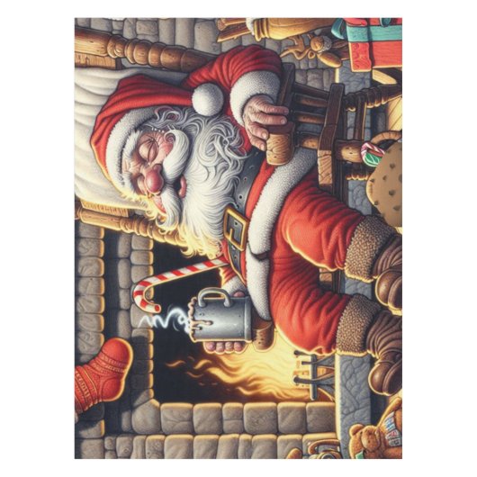 Kerstman slapen Kerstmis Tafelkleed (Voorkant)