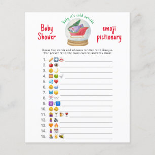 Kerstman slee - Emoji prenten spel baby shower