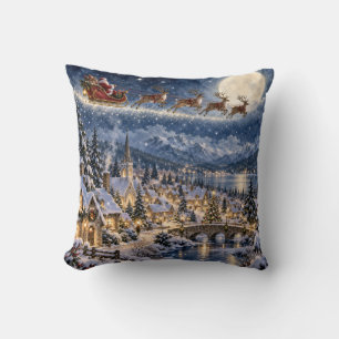 Kerstman slee Kerstbergdorp Kussen