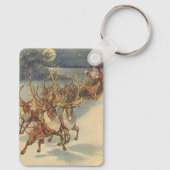 Kerstman slee met rendieren sleutelhanger (Achterkant)