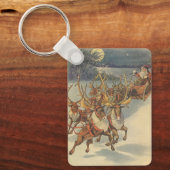 Kerstman slee met rendieren sleutelhanger (Voorkant)