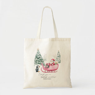 Kerstman,slee, Pinguïn,Bos Tote Bag