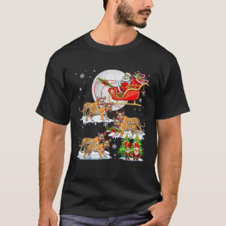 Kerstman slee rendier tijgers Kerst elfjes liefheb T-shirt