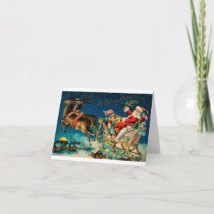  kerstman Sleigh Feestdagen Kaart
