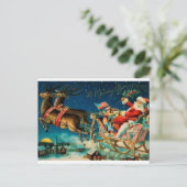  kerstman Sleigh Feestdagenkaart (Staand voorkant)