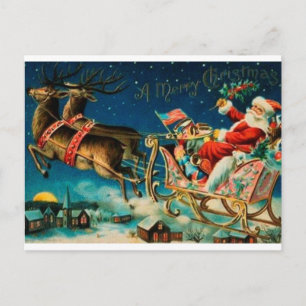 kerstman Sleigh Feestdagenkaart