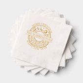 Kerstman Sleigh Lacy filigraan familienaam Folie Servetten (Insitu (Gestapeld))