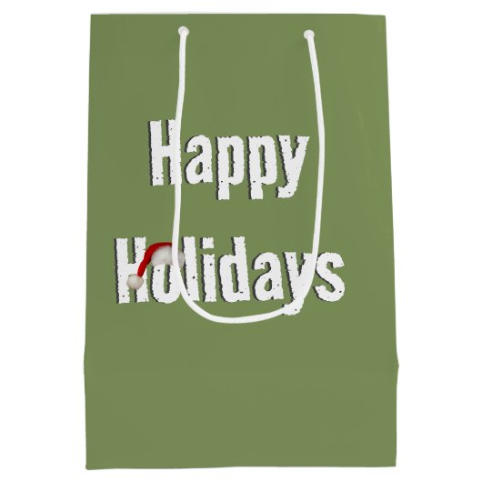 Kerstman Sloth in het regenwoud Medium Cadeauzakje (Achterkant)