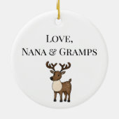 Kerstman Sneeuw Jaar Kerstboom Vakantienaam Keramisch Ornament (Achterkant)