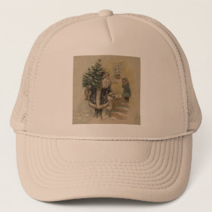 Kerstman Sneeuw Kerstboom Trucker Pet
