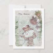 Kerstman Sneeuwman Feestdagenkaart (Voorkant)