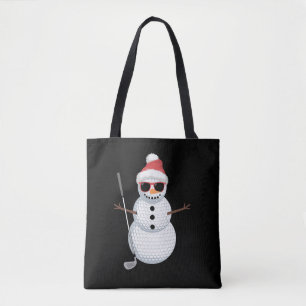 Kerstman Sneeuwman Golfbal Kerst Golfer Cadeau Draagtas