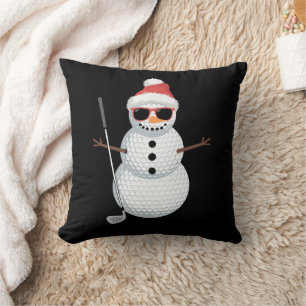 Kerstman Sneeuwman Golfbal Kerst Golfer Cadeau  Kussen