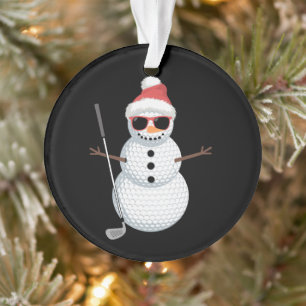 Kerstman Sneeuwman Golfbal Kerst Golfer Cadeau Ornament