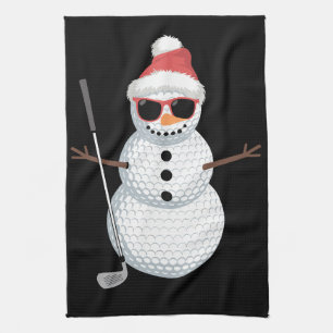 Kerstman Sneeuwman Golfbal Kerst Golfer Cadeau Theedoek