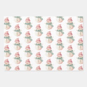 Kerstman Sneeuwman Inpakpapier Vel (Voorkant 2)