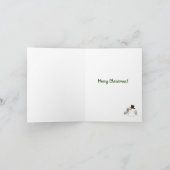 Kerstman Sneeuwpop Illustratie Feestdagen Kaart (Binnen)