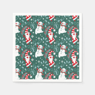 Kerstman Sneeuwpop Kerstmis Servet
