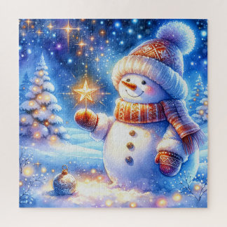 Kerstman Sneeuwpop Puzzel