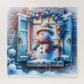 Kerstman Sneeuwpop Puzzel